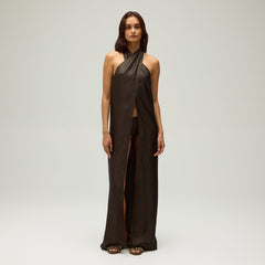 Giorgio Armani & Kith Women Silk Wrap Halter Cover Up - Kindling