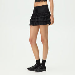 Lisa for Kith Women Mariko Mesh Ruffle Mini Skirt - Black