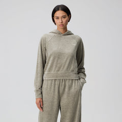 Kith Women Tatum Velour Hoodie - Light Heather Grey