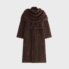 Kith Women Maeva Melton Stripe Scarf Coat - Incognito