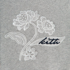 Lisa for Kith Women Tye Embroidered Lace Zip Hoodie - Cool Heather Grey