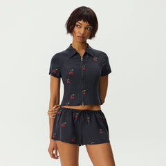Kith Women Cayla Cherry Zip Shirt - Black