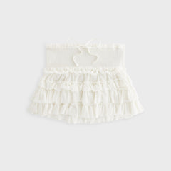 Lisa for Kith Women Mariko Mesh Ruffle Mini Skirt - White