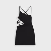 Lisa for Kith Women Voyez Asymmetrical Strap Mini Dress - Black
