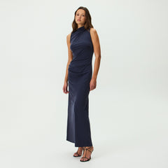 Kith Women Delphi Draped Sueded Gown - Black