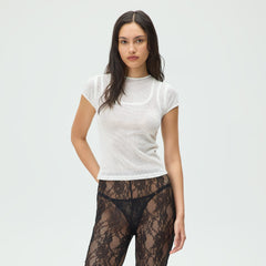 Lisa for Kith Women Pallis Warm Up Baby Tee - White