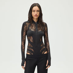 Lisa for Kith Women Vier Lace Paneled Bodysuit - Black