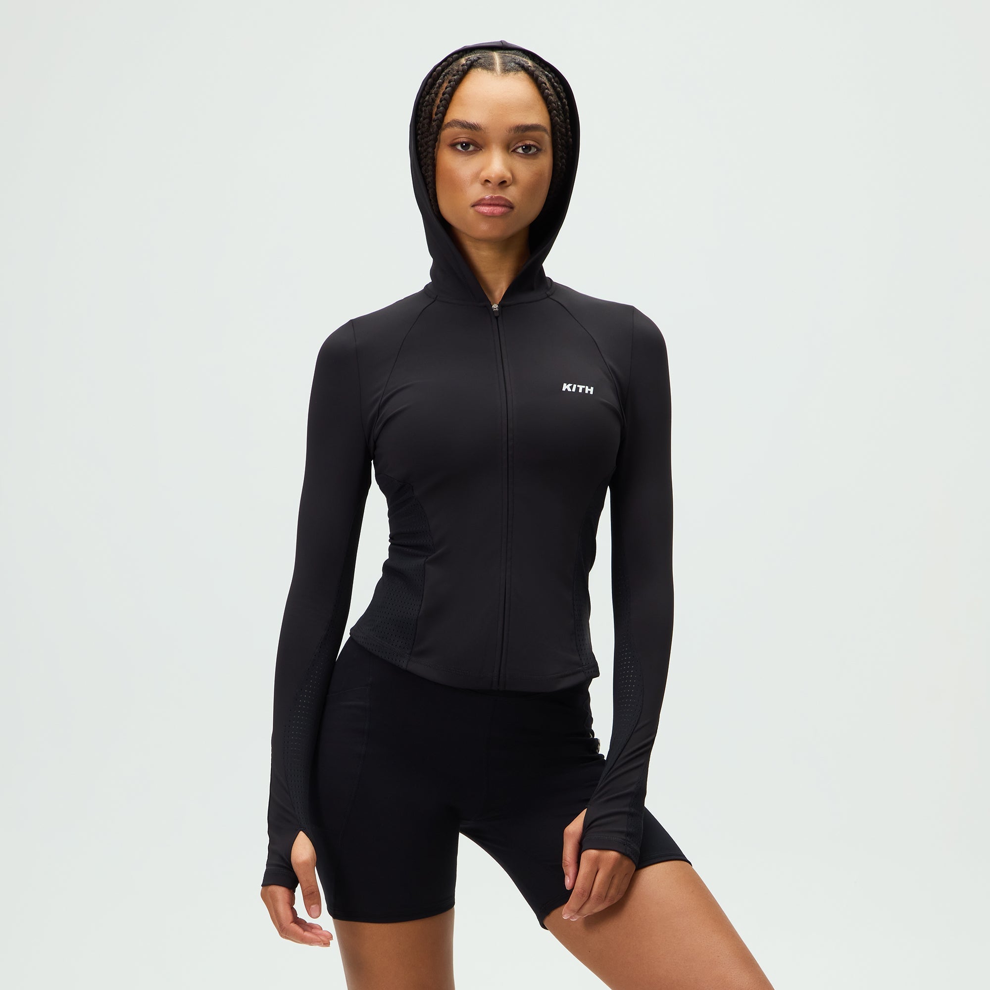 Kith Women Alyza Paneled Zip Hoodie - Black