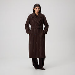 Kith Women Maeva Melton Stripe Scarf Coat - Incognito