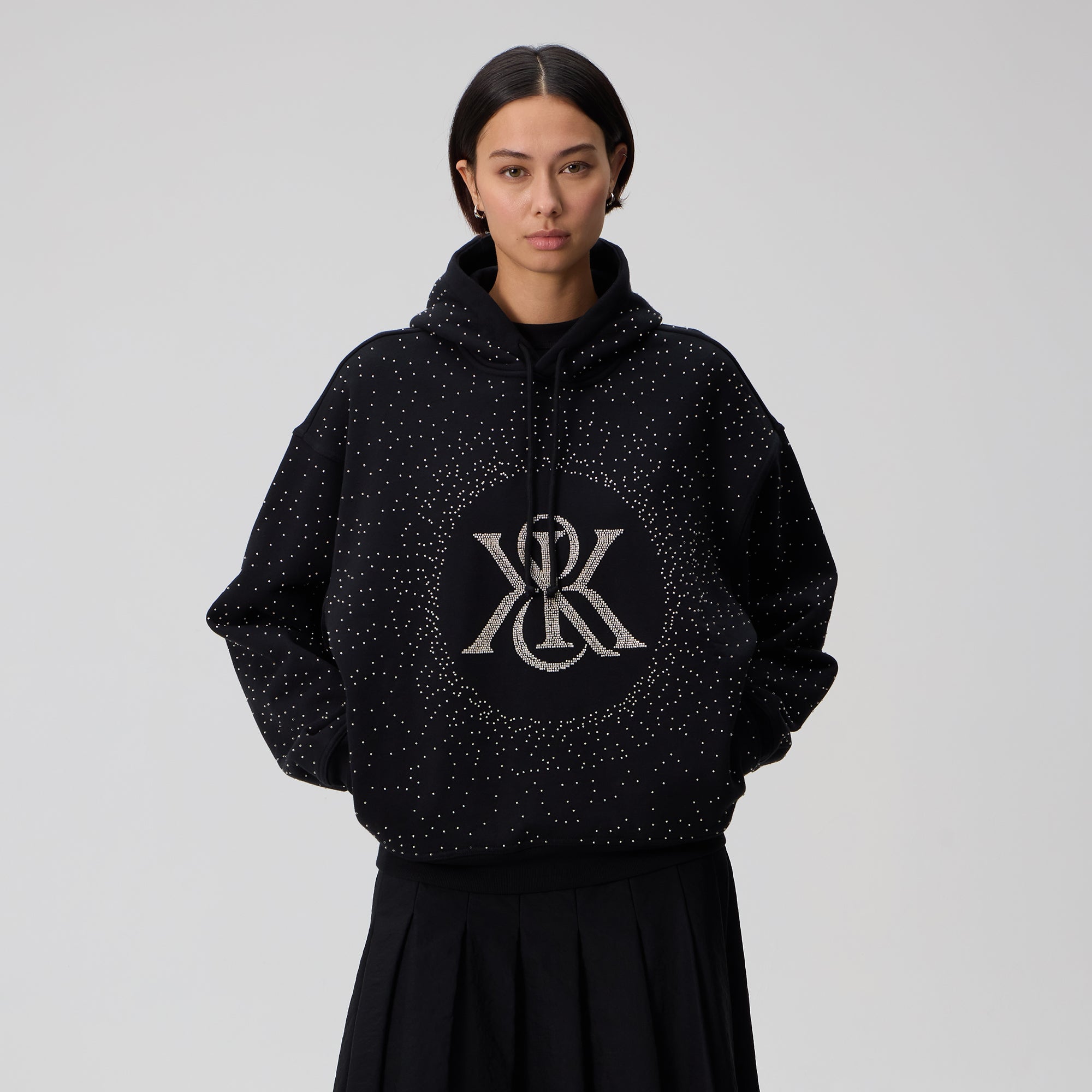 Kith Women Maverick Beaded Crest Hoodie - Black