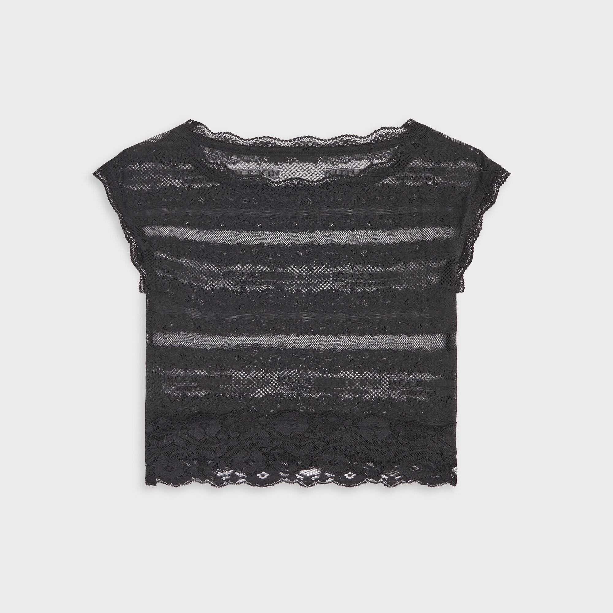 Lisa for Kith Women Cesca Logo Lace Cropped Tee - Black