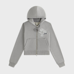 Lisa for Kith Women Tye Embroidered Lace Zip Hoodie - Cool Heather Grey