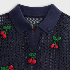 Kith Women Hedi Cherry Sweater Polo - Nocturnal