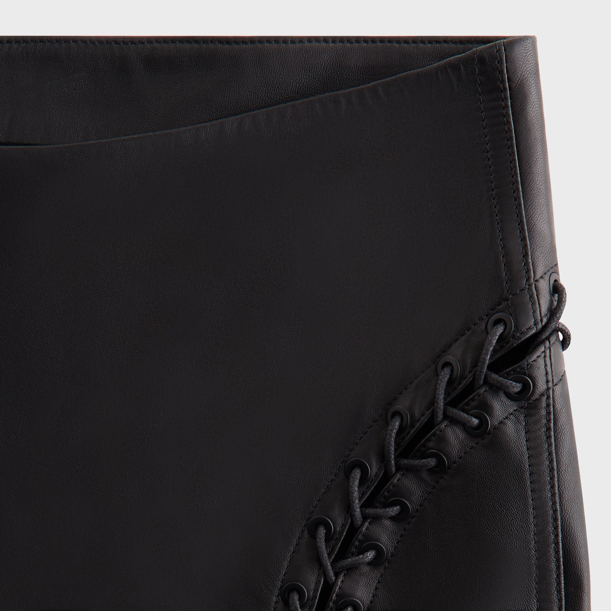 Lisa for Kith Women Cerise Leather Lace Up Pant - Black