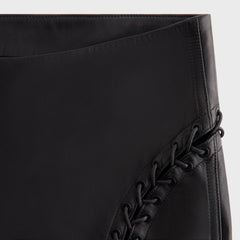 Lisa for Kith Women Cerise Leather Lace Up Pant - Black