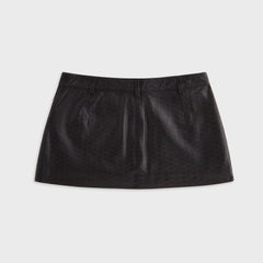 Lisa for Kith Women Nari Monogram Leather Mini Skirt - Black