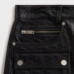 Lisa for Kith Women Nari Monogram Leather Mini Skirt - Black