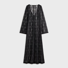 Lisa for Kith Women Lyla V-Neck Lace Maxi Dress - Black