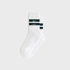 Kith Women Stripe Cotton Mid Crew Socks - White