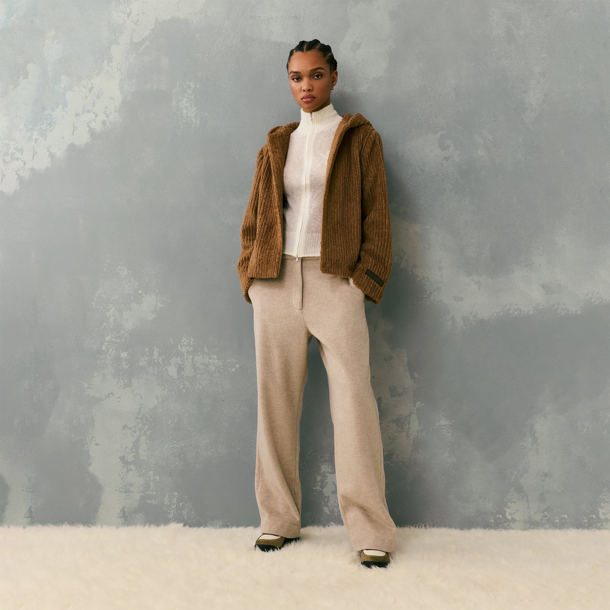 Kith Women Harlyn Hooded Fur Jacket - Millet